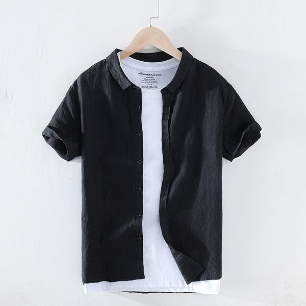 fashion mens short sleeve black shirt summer cool loose casual turn-down collar shirts solid color basic blouse new y2630, White;black
fashion mens short sleeve black shirt summer cool loose casual turn-down collar shirts solid color basic blouse new y2630, White;black