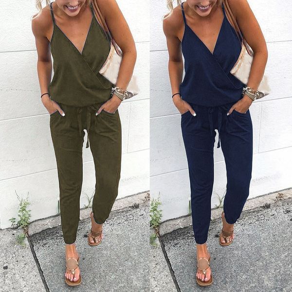 women's jumpsuits & rompers casual jumpsuit summer bodysuit women pocket off shoulder v neck sleeveless playsuit womens rompers#da, Black;white
women's jumpsuits & rompers casual jumpsuit summer bodysuit women pocket off shoulder v neck sleeveless playsuit womens rompers#da, Black;white