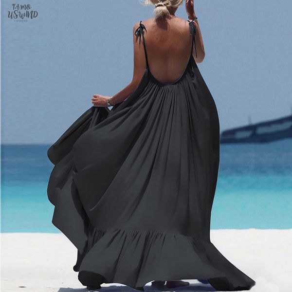 plus size summer beach dress women elegant black spaghetti strap long dresses women clothes sleeveless 2020 dress ladies backless dresses, Black;gray
plus size summer beach dress women elegant black spaghetti strap long dresses women clothes sleeveless 2020 dress ladies backless dresses, Black;gray