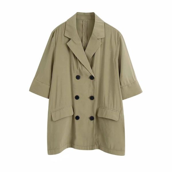women's suits & blazers 2021 autumn women loose fitting blazer flowing lapel collar short sleeves double-breasted button veste femme, White;black
women's suits & blazers 2021 autumn women loose fitting blazer flowing lapel collar short sleeves double-breasted button veste femme, White;black