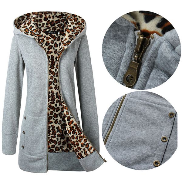 plus size solid color long womens hooded jackets thick leopard print ladies coats winter warm outewear female apparel, Black;brown
plus size solid color long womens hooded jackets thick leopard print ladies coats winter warm outewear female apparel, Black;brown