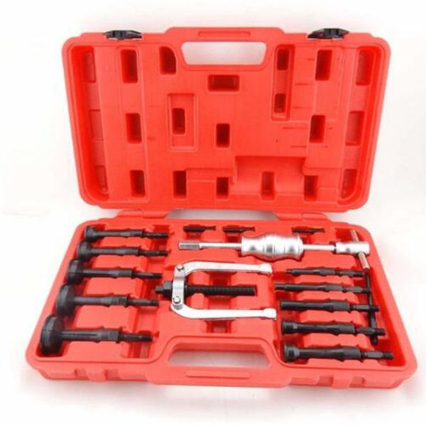 16pcs blind hole pilot bearing puller internal extractor removal slide hammer set
16pcs blind hole pilot bearing puller internal extractor removal slide hammer set