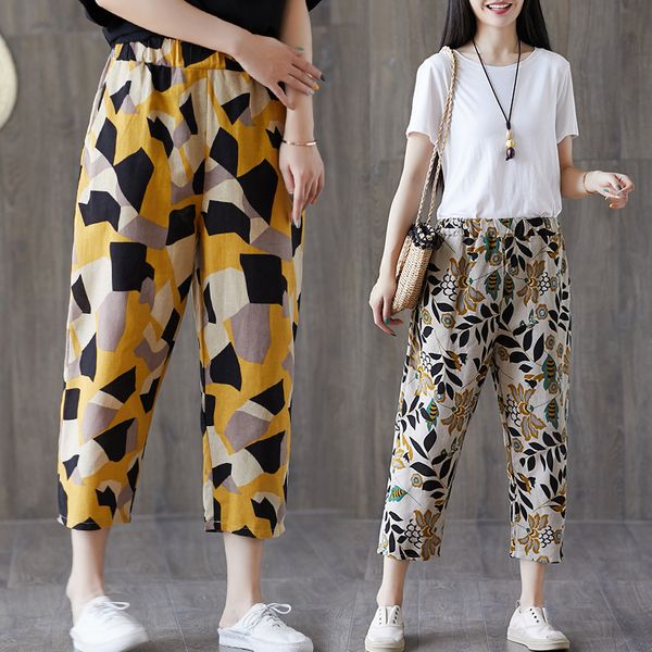 4xl 3xl new cotton and linen pants women spring new national style print pants women's large size casual, Black;white
4xl 3xl new cotton and linen pants women spring new national style print pants women's large size casual, Black;white