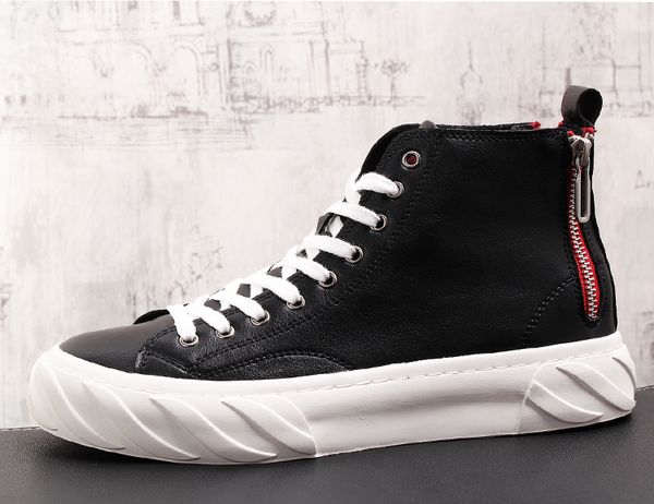 new autumn men casual boots fashion men leather boots high sneakers youth fashion trend casual shoes sneakers, Black
new autumn men casual boots fashion men leather boots high sneakers youth fashion trend casual shoes sneakers, Black
