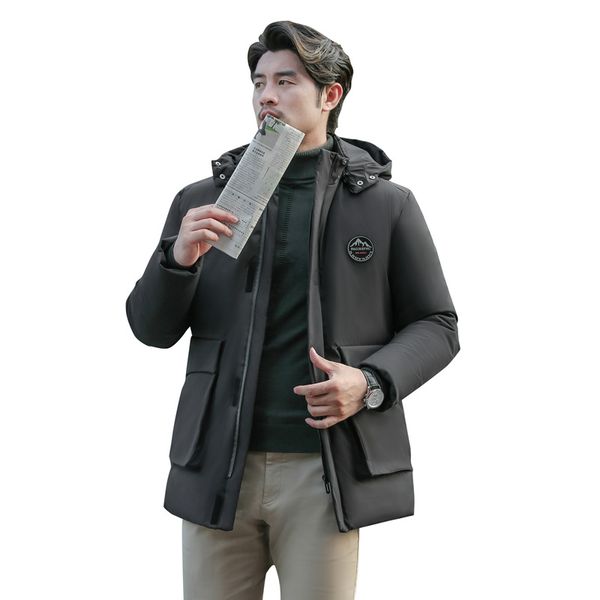 new winter men's down jacket thick warm hooded long coat coat business casual detachable cap jacket men parkas, Black
new winter men's down jacket thick warm hooded long coat coat business casual detachable cap jacket men parkas, Black