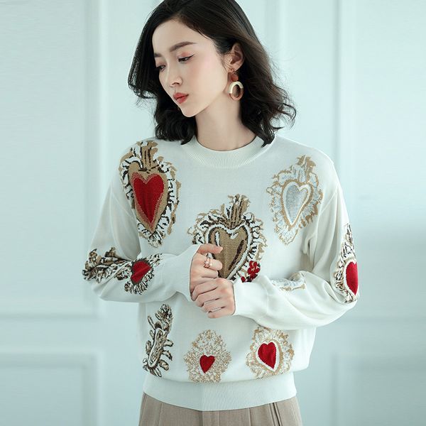 knitted pullovers women sweaters 2018 new autumn long sleeve embroidery pull femme women top, White;black
knitted pullovers women sweaters 2018 new autumn long sleeve embroidery pull femme women top, White;black
