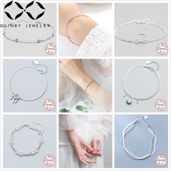 quinby minimalism 925 sterling silver bracelets for women adjustable silver chain bracelet bangle femme beaded charm bracelet q5, Black
quinby minimalism 925 sterling silver bracelets for women adjustable silver chain bracelet bangle femme beaded charm bracelet q5, Black
