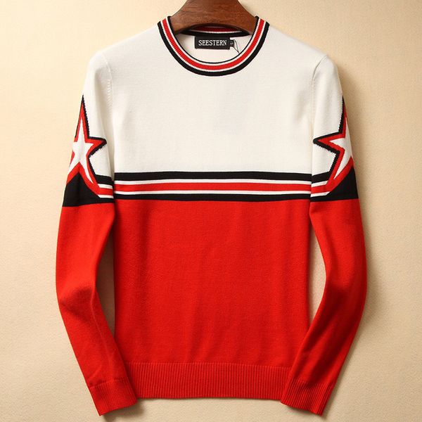 seestern brand new fashion white red color geometry Stars stitching men warm sweater pattern star sweaters casual party club top
seestern brand new fashion white red color geometry Stars stitching men warm sweater pattern star sweaters casual party club top