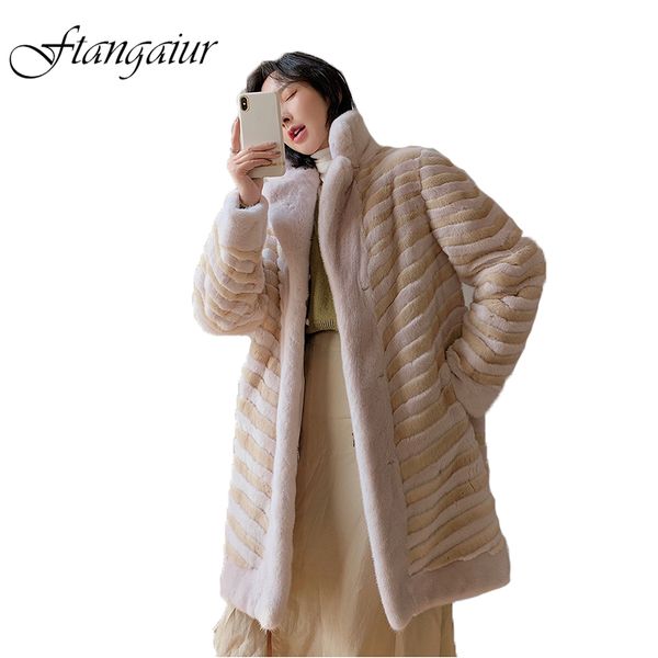 ftangaiur 2019 winter import crown velvet coat turn-down collar striped mink coat women's medium real coats, Black
ftangaiur 2019 winter import crown velvet coat turn-down collar striped mink coat women's medium real coats, Black