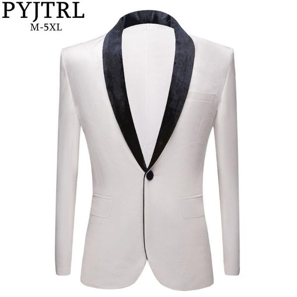 pyjtrl men's fashion autumn winter pure white velvet slim fit blazer wedding groom prom dress suit jacket stage singer costume, White;black
pyjtrl men's fashion autumn winter pure white velvet slim fit blazer wedding groom prom dress suit jacket stage singer costume, White;black
