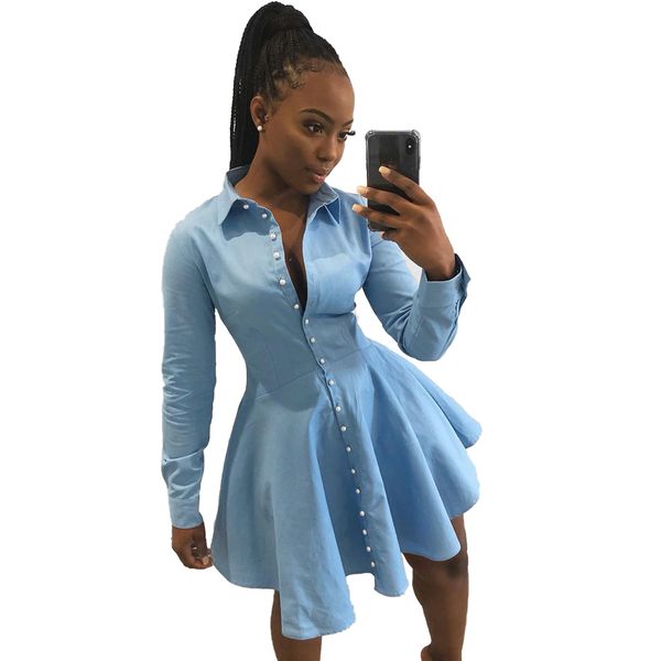 women turn down collar long sleeves single breast club party casual mini blouses dress buttons shirt a line a-line skirt, Black;gray
women turn down collar long sleeves single breast club party casual mini blouses dress buttons shirt a line a-line skirt, Black;gray