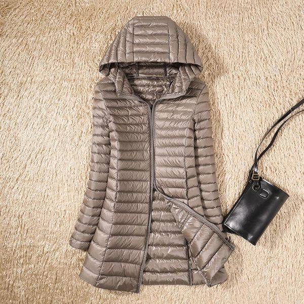 woman spring padded hooded long jacket white duck down female overcoat ultra light slim solid jackets coat portable parkas, Black
woman spring padded hooded long jacket white duck down female overcoat ultra light slim solid jackets coat portable parkas, Black