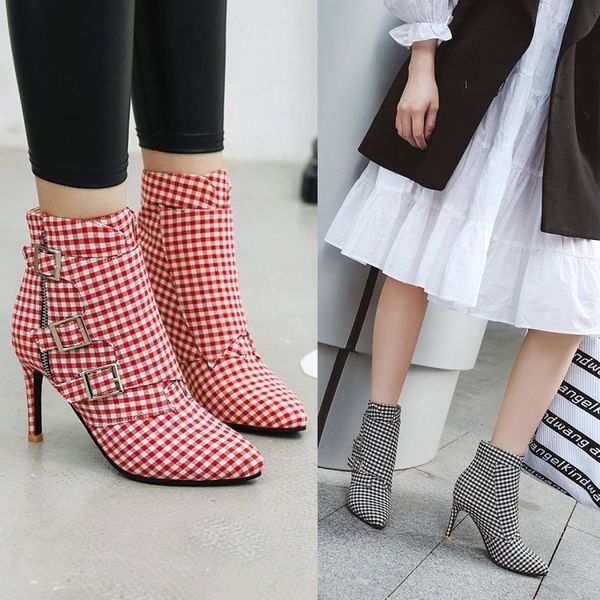 us4-13 женская острым носом платные смешанные цвета ботильоны stilettos высокой пятки пряжки ремня боковые молнии обувь черный красный плюс, Black
us4-13 женская острым носом платные смешанные цвета ботильоны stilettos высокой пятки пряжки ремня боковые молнии обувь черный красный плюс, Black