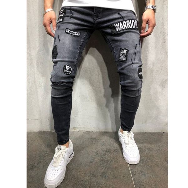 man jeans brand 2020 new fashion casual mid zipper men's skinny jeans badge patch trousers, Blue
man jeans brand 2020 new fashion casual mid zipper men's skinny jeans badge patch trousers, Blue