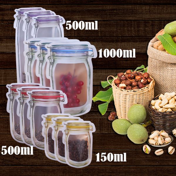 оптовая 50 шт mason молнии сумки кухня питание свежий герметизация mason jar бутылки сумка закуска герметичный мешок для кухни холодильник о
оптовая 50 шт mason молнии сумки кухня питание свежий герметизация mason jar бутылки сумка закуска герметичный мешок для кухни холодильник о