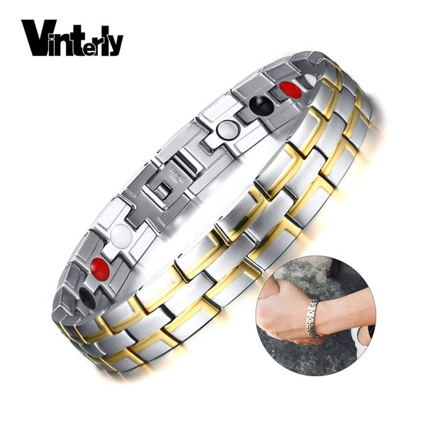 vinterly magnetic bracelet men stainless steel gold-color chain energy bracelet men wrist band magnetic charm bracelet for women, Golden;silver
vinterly magnetic bracelet men stainless steel gold-color chain energy bracelet men wrist band magnetic charm bracelet for women, Golden;silver