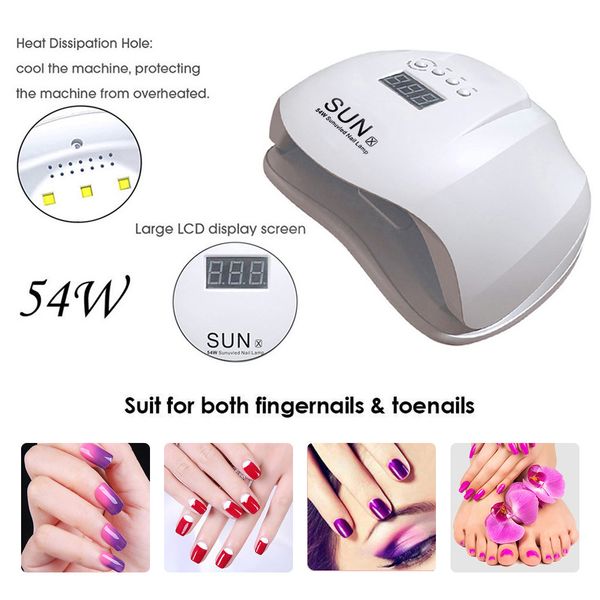 54w led lamp nail dryer auto sensing machine cure uv gel lcd time display drying all gels nail polish dryer #yj2
54w led lamp nail dryer auto sensing machine cure uv gel lcd time display drying all gels nail polish dryer #yj2