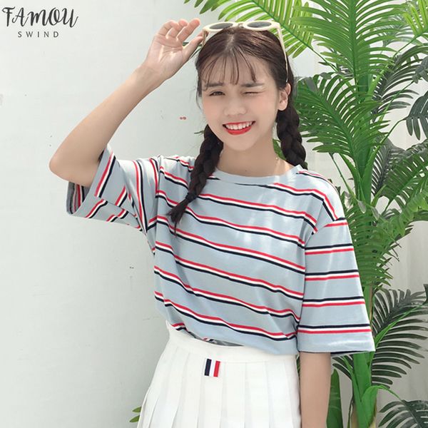 korean o neck t shirt women kawaii pink striped harajuku tshirt summer short sleeve casual short loose t shirts camiseta feminina, White
korean o neck t shirt women kawaii pink striped harajuku tshirt summer short sleeve casual short loose t shirts camiseta feminina, White