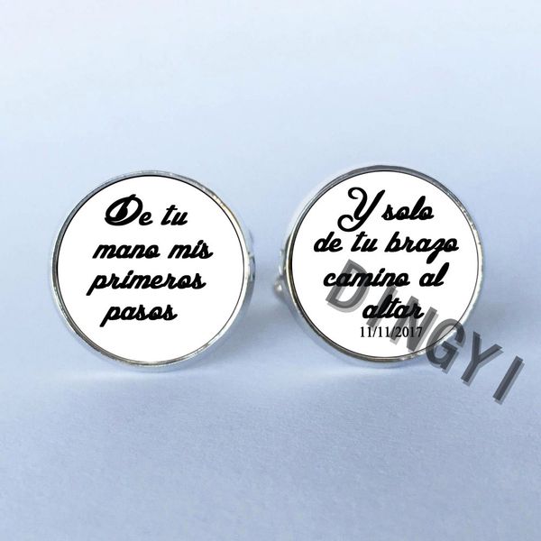 1pair de tu mano mis primeros pasos clasps custom cufflinks y solo de tu brazo camino al altar date personalized cufflinks, Silver;golden
1pair de tu mano mis primeros pasos clasps custom cufflinks y solo de tu brazo camino al altar date personalized cufflinks, Silver;golden