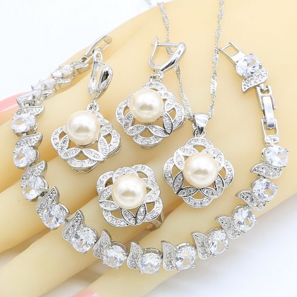 pink pearl 925 silver jewelry sets women white zircon bracelet earrings necklace pendant rings gift box for jewelry, Slivery;golden
pink pearl 925 silver jewelry sets women white zircon bracelet earrings necklace pendant rings gift box for jewelry, Slivery;golden