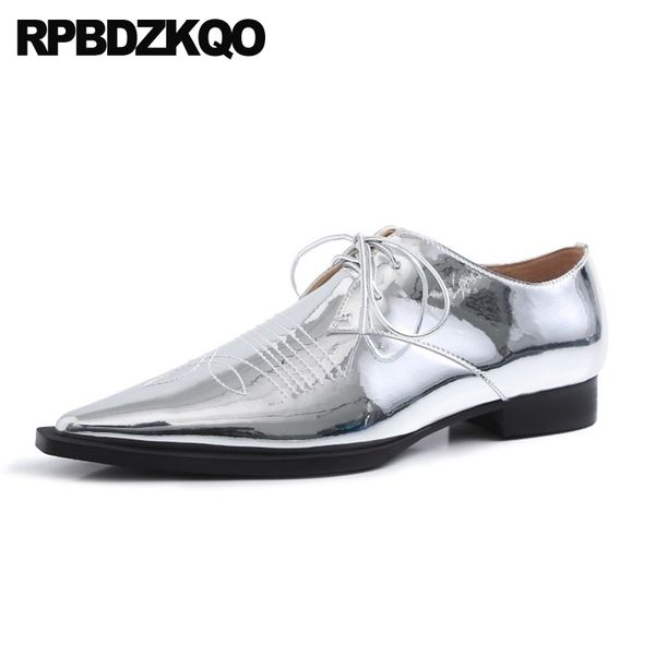 low heel genuine leather china italian black patent shoes women 2019 metallic silver chinese lace up pointed toe
low heel genuine leather china italian black patent shoes women 2019 metallic silver chinese lace up pointed toe