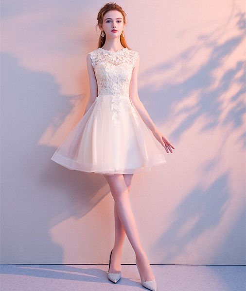 jewel neck tulle ball gown cocktail dresses with lace appliques 2019 knee length party dress champagne, Black
jewel neck tulle ball gown cocktail dresses with lace appliques 2019 knee length party dress champagne, Black