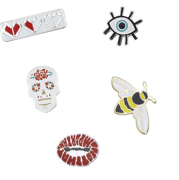 punk style evil eye lip skull bee heart hard enamel brooches pins small size cute lapel pins for women mens clothes backpack hat badge new, Gray
punk style evil eye lip skull bee heart hard enamel brooches pins small size cute lapel pins for women mens clothes backpack hat badge new, Gray