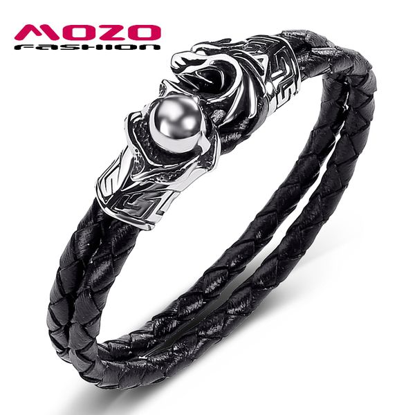 mozo fashion 2020 new men jewelry black genuine leather bracelet stainless steel punk dragon claw beads women bracelets 550, White
mozo fashion 2020 new men jewelry black genuine leather bracelet stainless steel punk dragon claw beads women bracelets 550, White