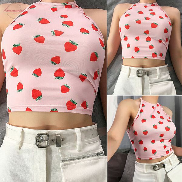 2020 new fashion women summer casual tank vest short length sleeveless 100% cotton crop strawberry prints tanks, White
2020 new fashion women summer casual tank vest short length sleeveless 100% cotton crop strawberry prints tanks, White