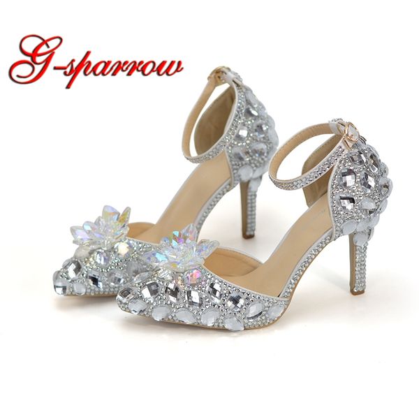 pointed toe bride wedding shoes cinderella prom pumps ankle strap buckle shoes silver rhinestone bridesmaid plus size, Black
pointed toe bride wedding shoes cinderella prom pumps ankle strap buckle shoes silver rhinestone bridesmaid plus size, Black