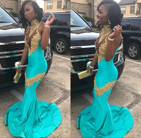 keyhole neck mermaid prom dresses gold lace appliques high neck peacock blue black girls evening party dress nigerian formal wear
keyhole neck mermaid prom dresses gold lace appliques high neck peacock blue black girls evening party dress nigerian formal wear