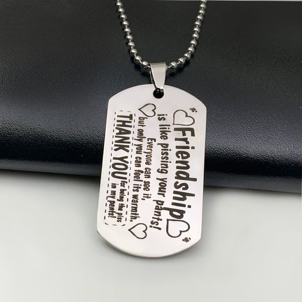 friendship gift keychain necklace friend stainless steel keyring charm necklace key chain military dog tags good friends, Silver
friendship gift keychain necklace friend stainless steel keyring charm necklace key chain military dog tags good friends, Silver