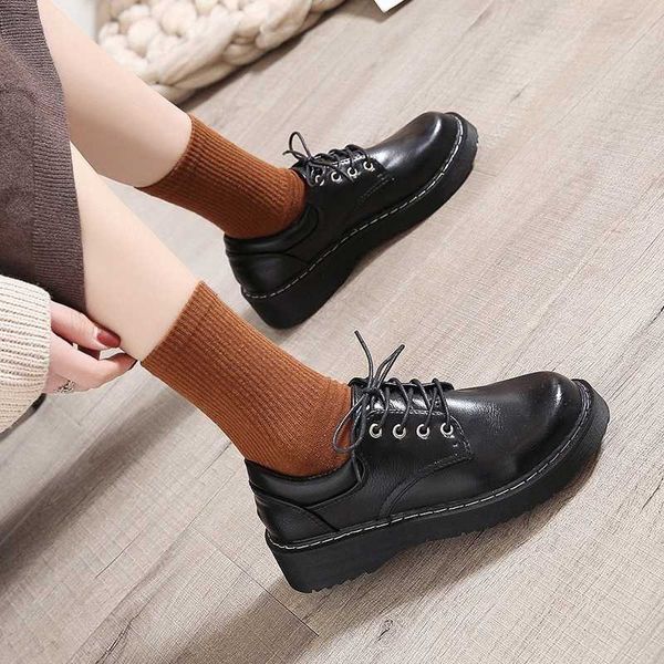 winter shoes women oxfords women's soft autumn all-match round toe female footwear british style casual sneaker cross leather, Black
winter shoes women oxfords women's soft autumn all-match round toe female footwear british style casual sneaker cross leather, Black