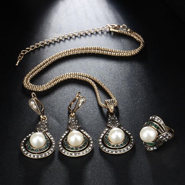 turkish style bridal faux pearl necklace ring earrings jewelry set party gift new, Silver
turkish style bridal faux pearl necklace ring earrings jewelry set party gift new, Silver
