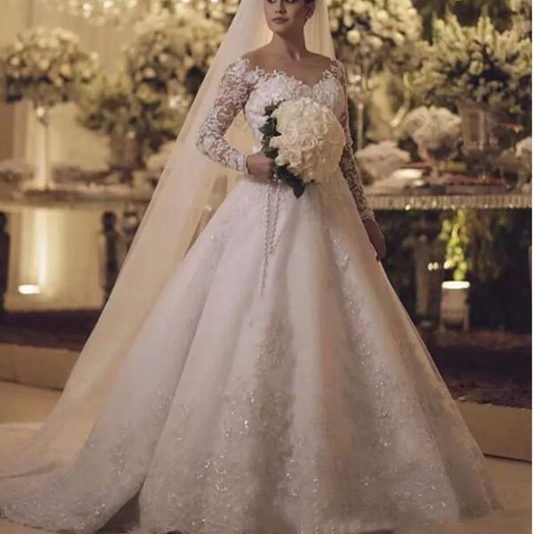 gorgeous white long sleeve wedding dresses with floral applique sequinned bridal party gown vestido de novia wedding gown
gorgeous white long sleeve wedding dresses with floral applique sequinned bridal party gown vestido de novia wedding gown