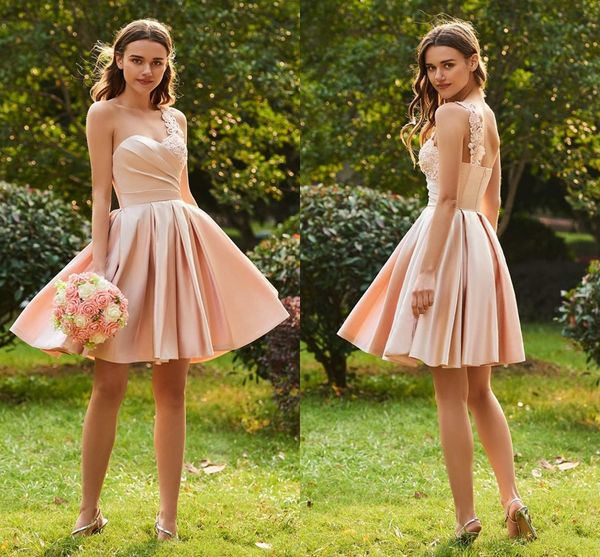 country short bridesmaids dresses one shoulder with applique sequins satin a line ruched wedding bridesmaid prom evening party dress, White;pink
country short bridesmaids dresses one shoulder with applique sequins satin a line ruched wedding bridesmaid prom evening party dress, White;pink