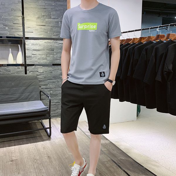 new 2020 summer tracksuit men two piece set mens sportwear shorts sets outwear men short sleeve t shirt cropped shorts suit, Gray
new 2020 summer tracksuit men two piece set mens sportwear shorts sets outwear men short sleeve t shirt cropped shorts suit, Gray