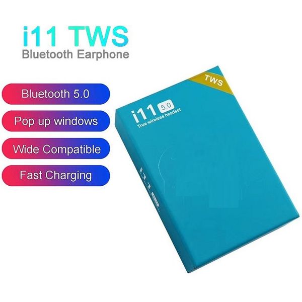 MOQ=5pcs I11 TWS беспроводные наушники Bluetooth наушники с всплывающим окном Близнецы мини-