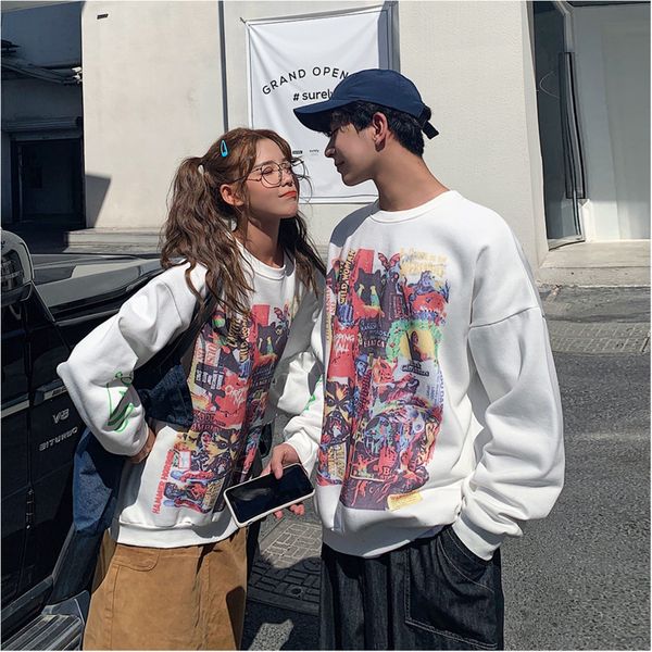 2019 spring and autumn new tide brand drawing graffiti pattern korean version of the round neck couple sweatshirt black / white
2019 spring and autumn new tide brand drawing graffiti pattern korean version of the round neck couple sweatshirt black / white