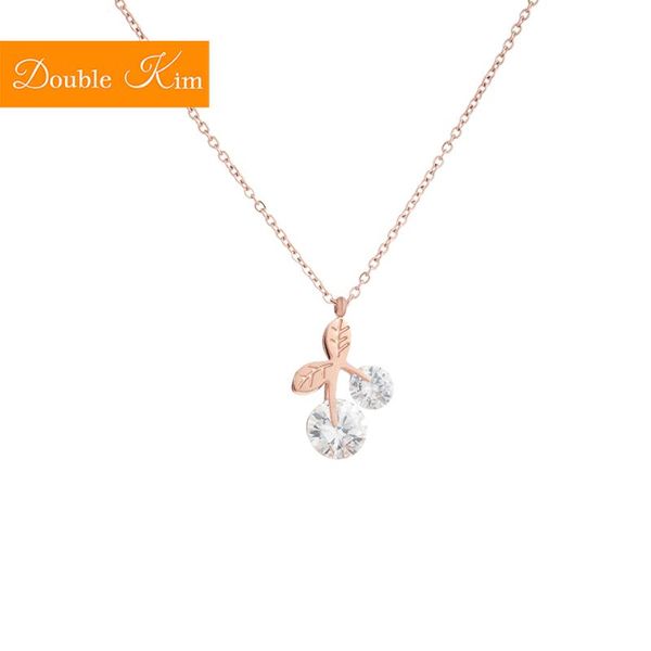 cherry pendant necklace rose gold titanium stainless steel zircon material chain necklaces fashion trendy women jewelry gift, Silver
cherry pendant necklace rose gold titanium stainless steel zircon material chain necklaces fashion trendy women jewelry gift, Silver