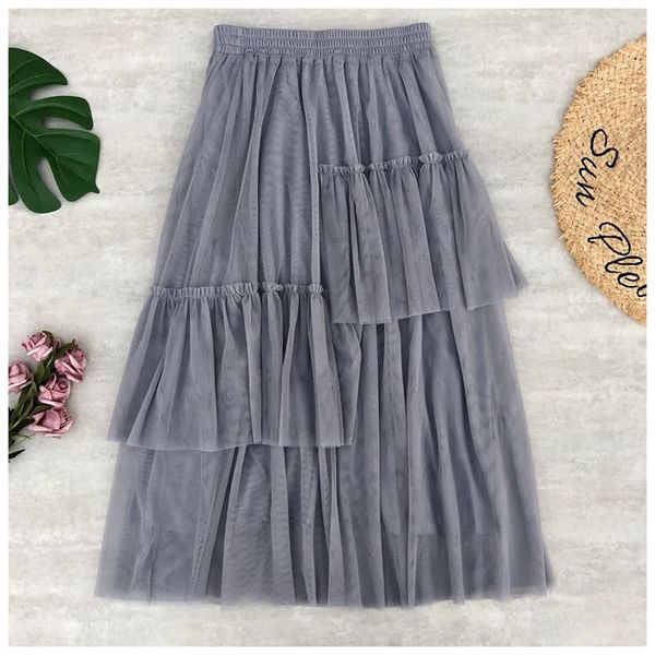 casual irregular high waist mesh skirt women fall winter long style splicing party skirt cake adjustable beach, Black
casual irregular high waist mesh skirt women fall winter long style splicing party skirt cake adjustable beach, Black