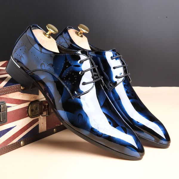 fashion mens dress shoes patent leather pointed toe lace-up men dating party wedding shoes spring autumn flats derby shoe, Black
fashion mens dress shoes patent leather pointed toe lace-up men dating party wedding shoes spring autumn flats derby shoe, Black