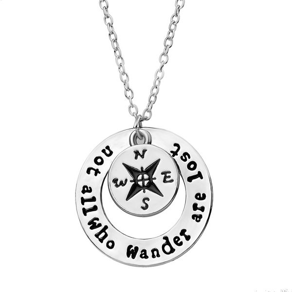 not not all who wander are lost compass pendant inspirational necklaces gifts hollow round fashion jewelry ing, Silver
not not all who wander are lost compass pendant inspirational necklaces gifts hollow round fashion jewelry ing, Silver