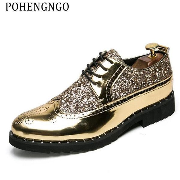 mens dress shoes golden glitter brogue formal shoes men elegant patent leather flats lace up pointed men oxford footwear, Black
mens dress shoes golden glitter brogue formal shoes men elegant patent leather flats lace up pointed men oxford footwear, Black