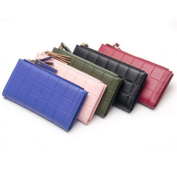 women pu leather wallet bifold cards holder long purse with double zipper slots new, Red;black
women pu leather wallet bifold cards holder long purse with double zipper slots new, Red;black