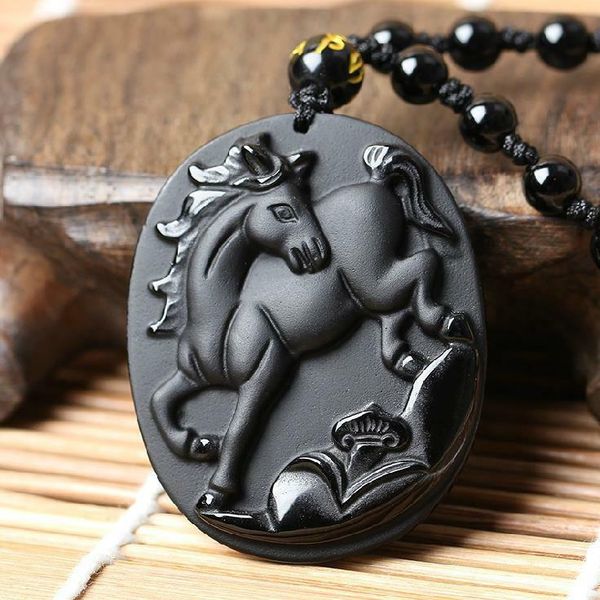 natural obsidian zodiac horse pendant beads necklace charm jewellery fashion accessories hand-carved man lucky amulet gifts, Silver
natural obsidian zodiac horse pendant beads necklace charm jewellery fashion accessories hand-carved man lucky amulet gifts, Silver