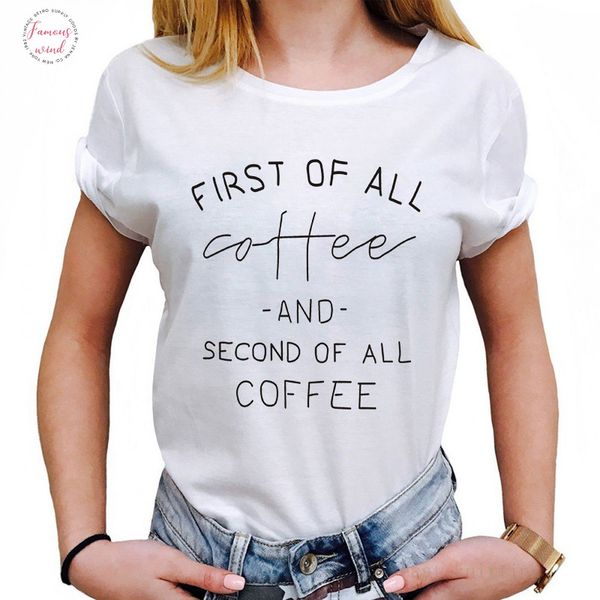 womens fashion casual t shirts first of all coffee loose round neck short sleeve drop shipping, White
womens fashion casual t shirts first of all coffee loose round neck short sleeve drop shipping, White