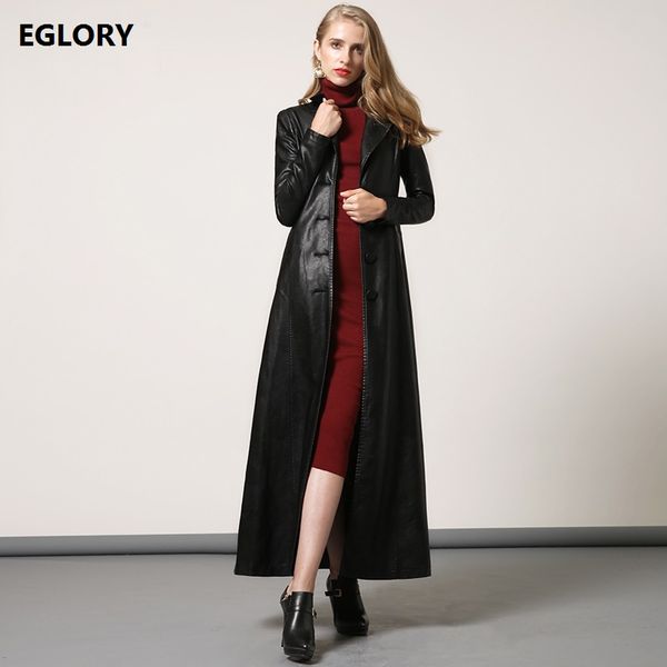 new brand trench coat 2019 autumn winter women single breasted pu leather long overcoats plus size windbreaker, Black
new brand trench coat 2019 autumn winter women single breasted pu leather long overcoats plus size windbreaker, Black