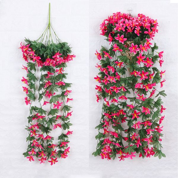 1 pc artificial flower silk flower lily flower rattan hanging wall hanging orchid basket living room home decoration
1 pc artificial flower silk flower lily flower rattan hanging wall hanging orchid basket living room home decoration