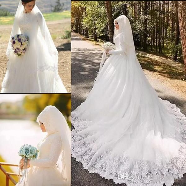 2019 muslim lace wedding dresses saudi arabic dubai middle east vestidos de novia vintage high neck long sleeves bridal bride dress, White
2019 muslim lace wedding dresses saudi arabic dubai middle east vestidos de novia vintage high neck long sleeves bridal bride dress, White